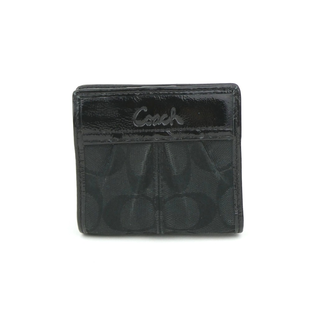 Coach Signature Black Small Bifold Wallet